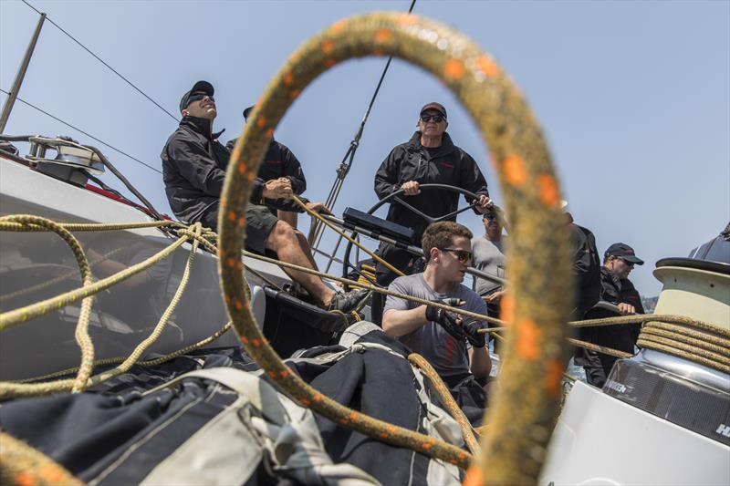 Staring down the barrel? You know Comanche wants another win, and just needs the puff to go with it photo copyright Andrea Francolini taken at Cruising Yacht Club of Australia and featuring the Maxi class