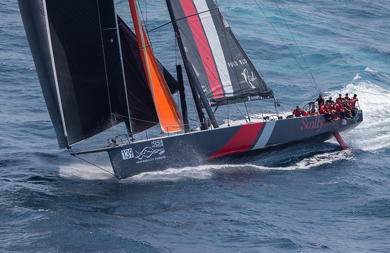 SHK Scallywag would eventually become the leader after the breeze gave out photo copyright Crosbie Lorimer taken at Cruising Yacht Club of Australia and featuring the Maxi class