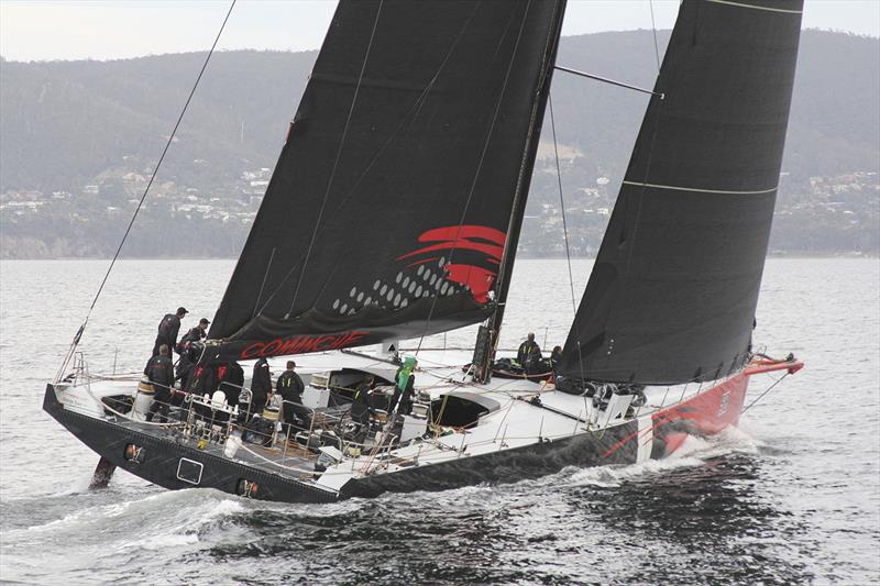 Only moments earlier they were dashing for the Battery Point photo copyright Tony Lathouras taken at Royal Yacht Club of Tasmania and featuring the Maxi class