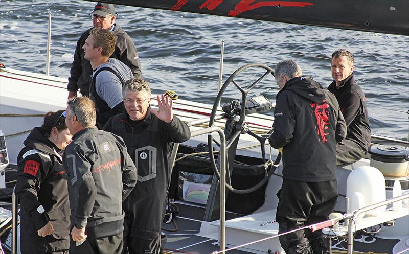 A very happy owner in Jim Cooney photo copyright Tony Lathouras taken at Royal Yacht Club of Tasmania and featuring the Maxi class