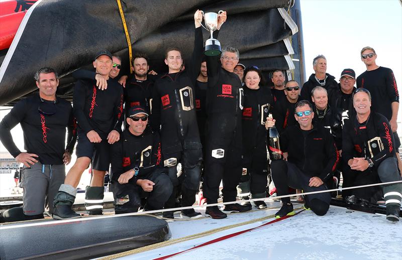 Raising the Tattersall Cup photo copyright Crosbie Lorimer taken at Royal Yacht Club of Tasmania and featuring the Maxi class