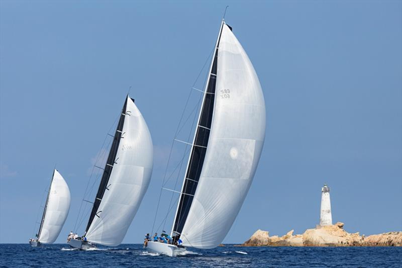 Peter Dubens' Spectre leads around Monaco during the 2019 Maxi Yacht Rolex Cup photo copyright Studio Borlenghi / IMA taken at Yacht Club Costa Smeralda and featuring the Maxi class
