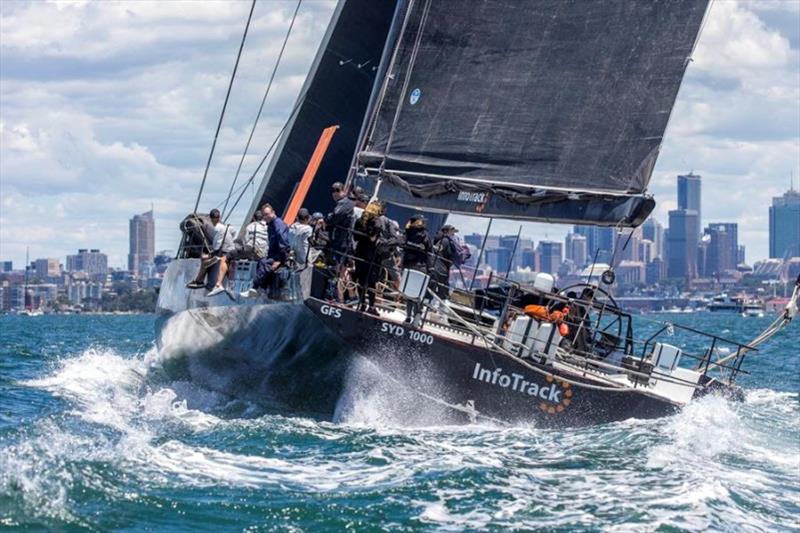 Christian Beck's InfoTrack was all-class in Tuesday's showcase Sydney Harbour race photo copyright Andrea Francolini taken at Cruising Yacht Club of Australia and featuring the Maxi class