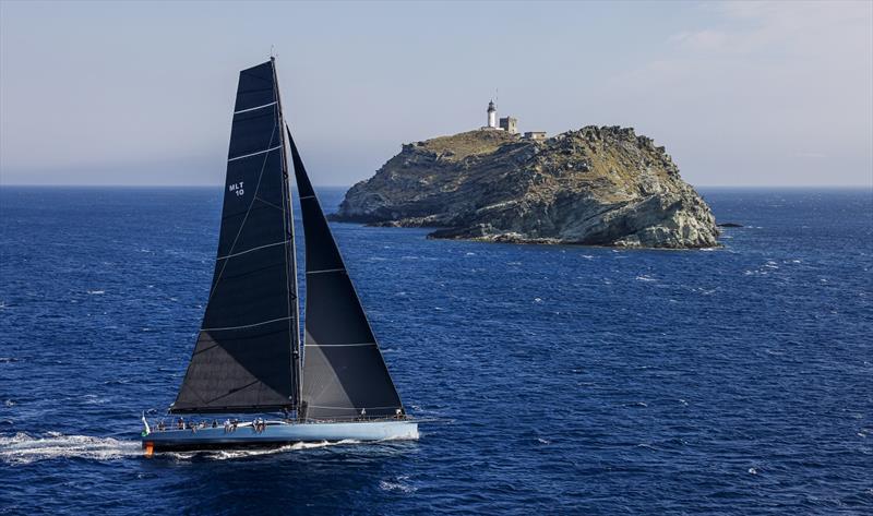 Joost Schuijff's Farr 100 Leopard rounds the Giraglia Rock - Rolex Giraglia 2021 photo copyright ROLEX / Studio Borlenghi taken at Yacht Club Sanremo and featuring the Maxi class