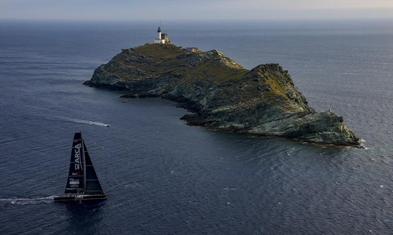 The Trieste-based maxi Arca SGR speeds around the Giraglia rock - Rolex Giraglia 2021 - photo © ROLEX / Studio Borlenghi