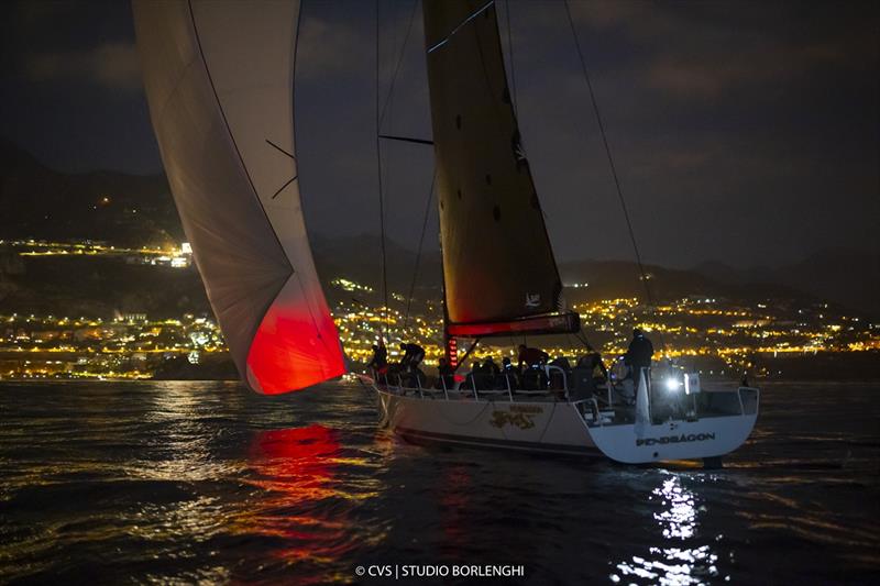 Pendragon VI approaches Monaco and its distinctive lights - Palermo-Montecarlo race photo copyright Francesco Ferri taken at Circolo della Vela Sicilia and featuring the Maxi class