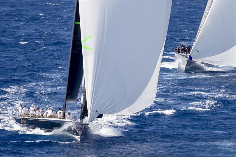 Bella Mente leads Sorcha (now North-Star) at the 2019 Maxi Yacht Rolex Cup photo copyright ROLEX / Studio Borlenghi taken at Yacht Club Costa Smeralda and featuring the Maxi class