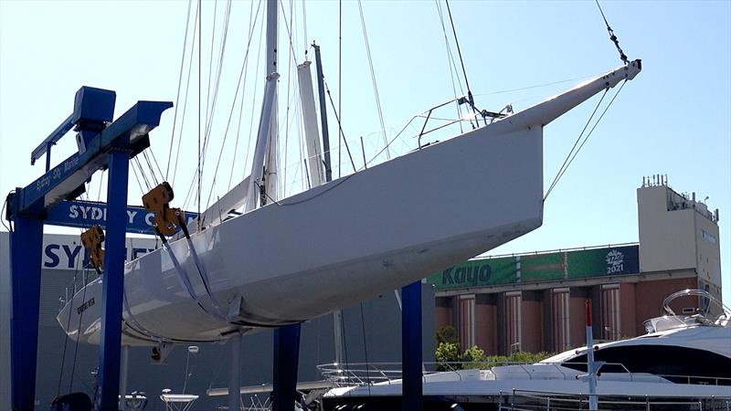 Genuine Risk returns to the water photo copyright Bow Caddy Media taken at  and featuring the Maxi class