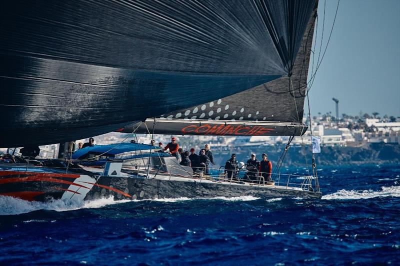 Shaving over 2 days 7hrs off the previous Monohull RORC Transatlantic Race record, the 100ft Maxi Comanche photo copyright James Mitchell / RORC taken at Royal Ocean Racing Club and featuring the Maxi class