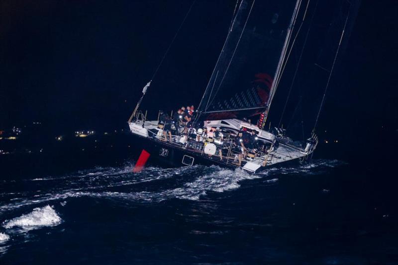 Record setters - The victorious crew on board the 30.48m (100ft) VPLP Design/Verdier Maxi Comanche (CAY), skippered by Mitch Booth (AUS). The team eclipsed the previous monohull race record by  2 days, 7 hours, 46 minutes 7 seconds (My Song, 2018) - photo © Arthur Daniel / RORC