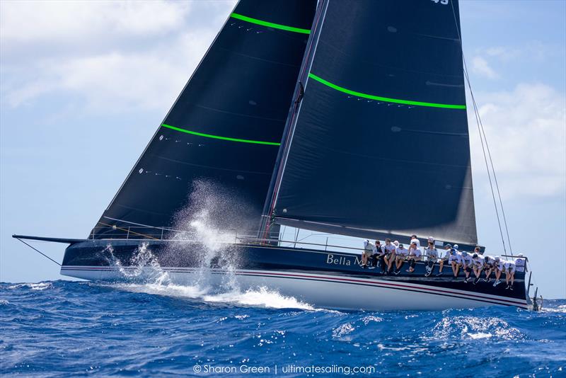 Hap Fauth's newly elongated Bella Mente, out training today ahead of Les Voiles de St Barth Richard Mille - photo © Sharon Green / www.ultimatesailing.com