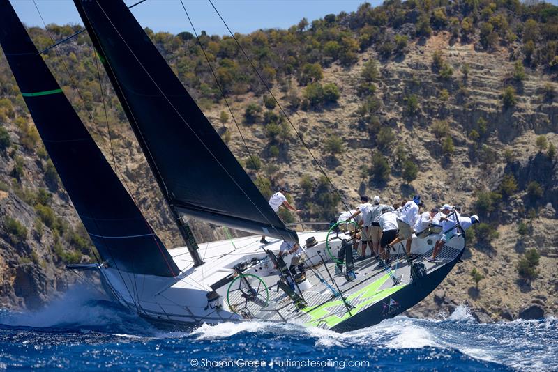 Hap Fauth's Bella Mente, training off St Barts today ahead of Les Voiles de St Barth Richard Mille photo copyright Sharon Green / www.ultimatesailing.com taken at Saint Barth Yacht Club and featuring the Maxi class