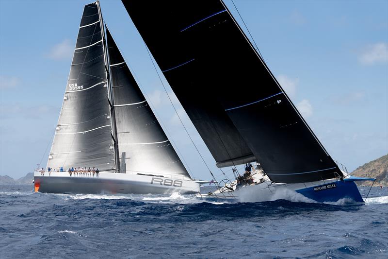 Rambler 88 locked in competition with Deep Blue on day 1 of Les Voiles de St Barth Richard Mille - photo © Christophe Jouany