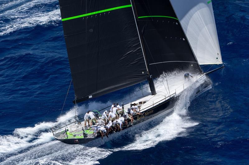 Hap Fauth's Bella Mente at speed - Les Voiles de St Barth Richard Mille photo copyright Christophe Jouany taken at Saint Barth Yacht Club and featuring the Maxi class