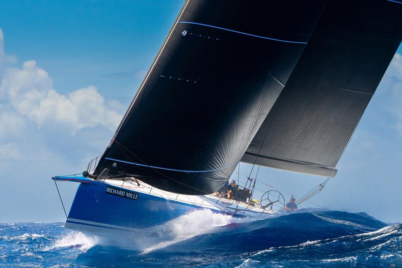 Wendy Schmidt's Botin 85 Deep Blue on day 3 of Les Voiles de St Barth Richard Mille photo copyright Christophe Jouany taken at Saint Barth Yacht Club and featuring the Maxi class