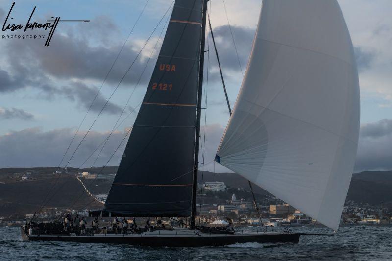 Rio100 sails into Ensenada before dark - Newport to Ensenada International Yacht Race photo copyright Lisa Bronitt Photography taken at  and featuring the Maxi class