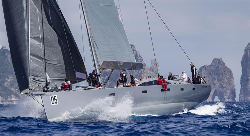 Riccardo de Michele's Vallicelli 80 H20 blasts past Capri's famous Faraglioni rocks during the 2019 Rolex Capri Sailing Week. - photo © ROLEX / Studio Borlenghi