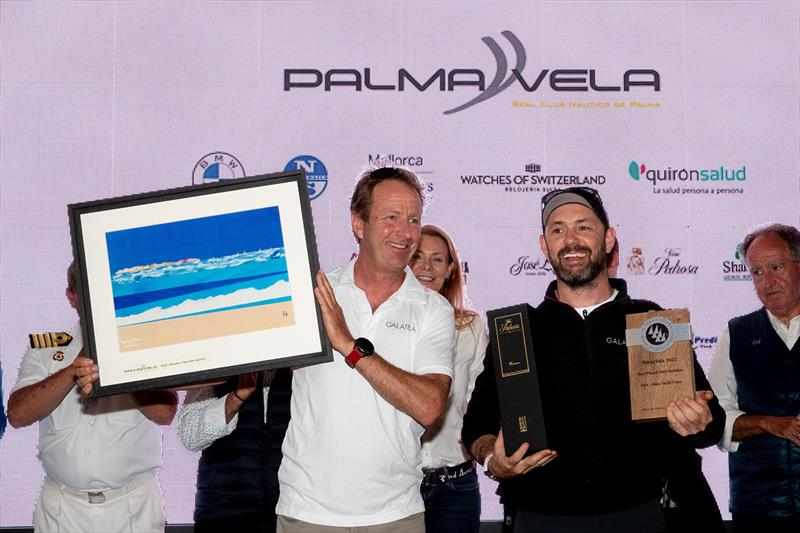 Galateia crew accept the prizes for winning the IMA Maxi class and being Best Placed IMA Member - Palmavela 2022 photo copyright SailingShots by Maria Muina taken at  and featuring the Maxi class