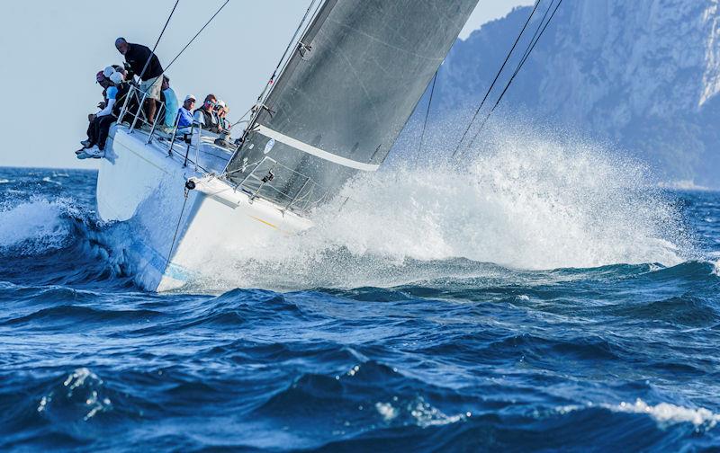 Splashy ride on Alessandro del Bono's IMS maxi Capricorno after the wind picked up - IMA Maxi European Championship photo copyright IMA / Studio Borlenghi taken at Circolo del Remo e della Vela Italia and featuring the Maxi class