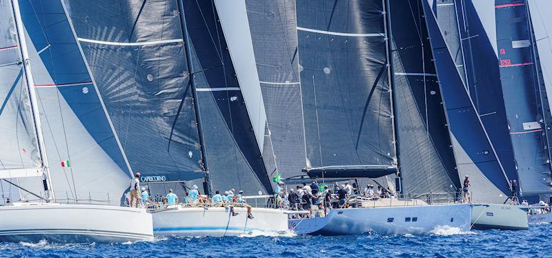 Lining up for the start of today's only windward-leeward race - IMA Maxi European Championship - photo © IMA / Studio Borlenghi