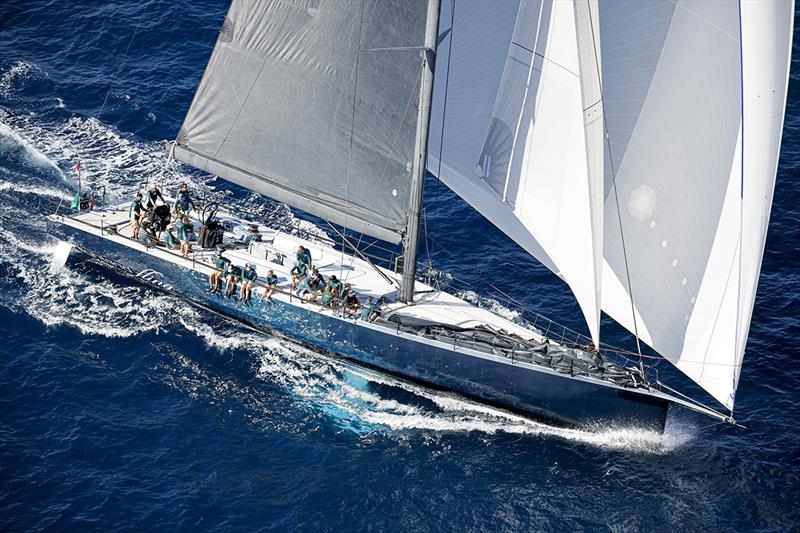 Biggest boat competing here is Lord Irvine Laidlaw's 82ft Highland Fling XI - IMA Maxi European Championship photo copyright ROLEX / Studio Borlenghi taken at Circolo del Remo e della Vela Italia and featuring the Maxi class