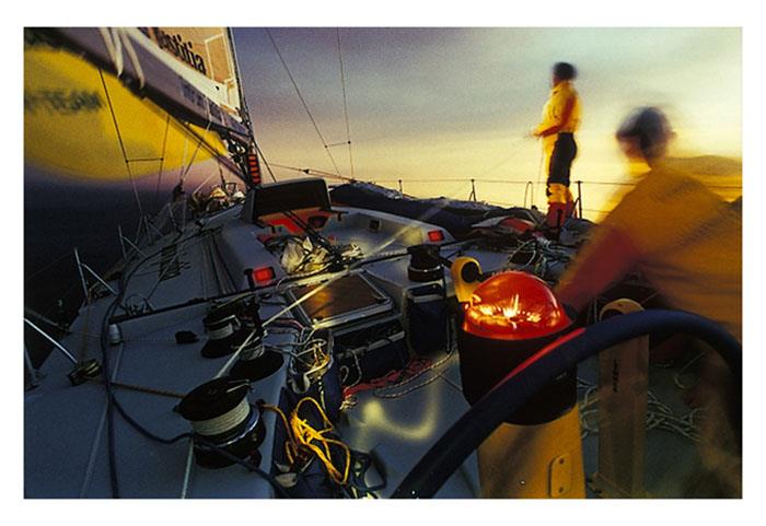 On board 'Intrum Justitia' during leg 1 photo copyright  Rick Tomlinson taken at  and featuring the Maxi class