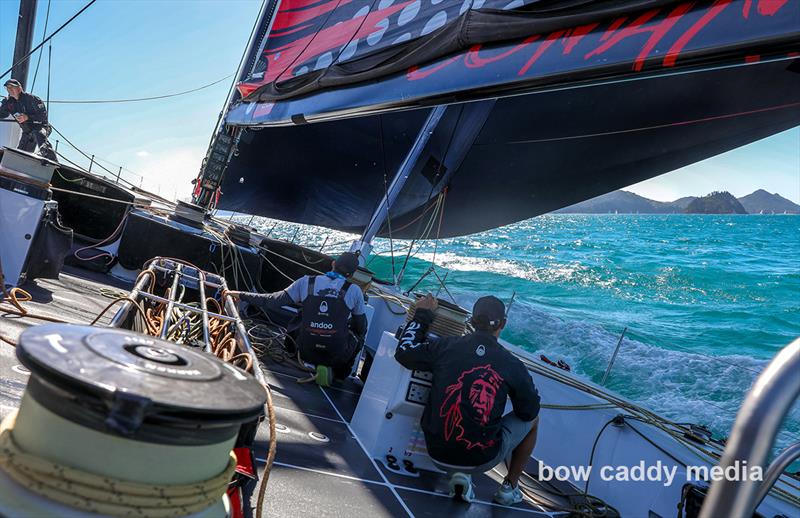 On board Andoo Comanche, Hamilton Island Race Week, August 2022 photo copyright Crosbie Lorimer taken at Hamilton Island Yacht Club and featuring the Maxi class