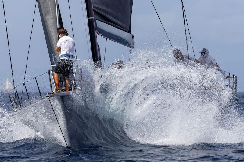 Wet ride on board Peter Dubens' North Star in Mini Maxi 1 on day 2 of the Maxi Yacht Rolex Cup photo copyright IMA / Studio Borlenghi taken at Yacht Club Costa Smeralda and featuring the Maxi class