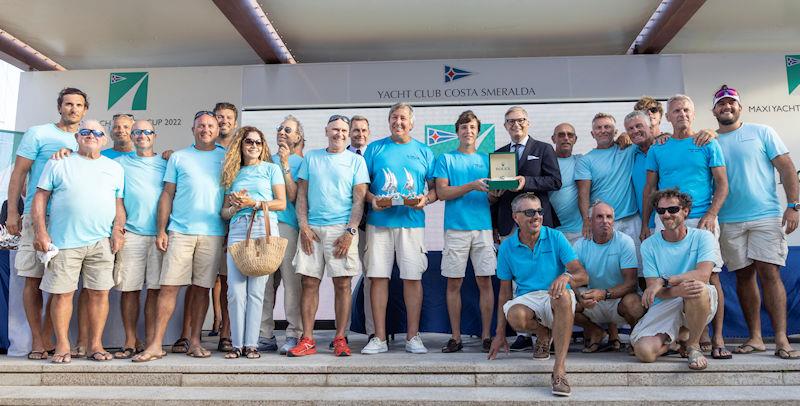 Alessandro Del Bono and the crew of Capricorno defended their title in Mini Maxi 2 at the Maxi Yacht Rolex Cup 2022 photo copyright IMA / Studio Borlenghi taken at Yacht Club Costa Smeralda and featuring the Maxi class