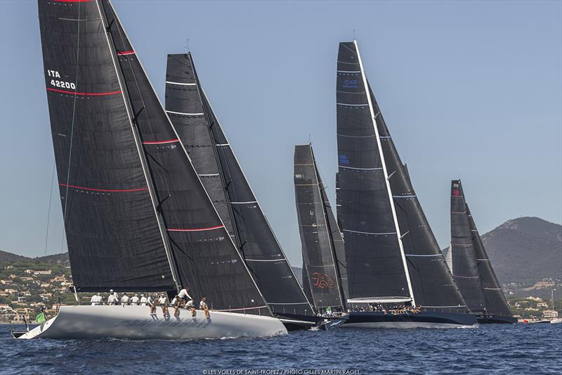 Maxi 2 sets sail - Les Voiles de Saint-Tropez photo copyright Gilles Martin-Raget taken at Société Nautique de Saint-Tropez and featuring the Maxi class