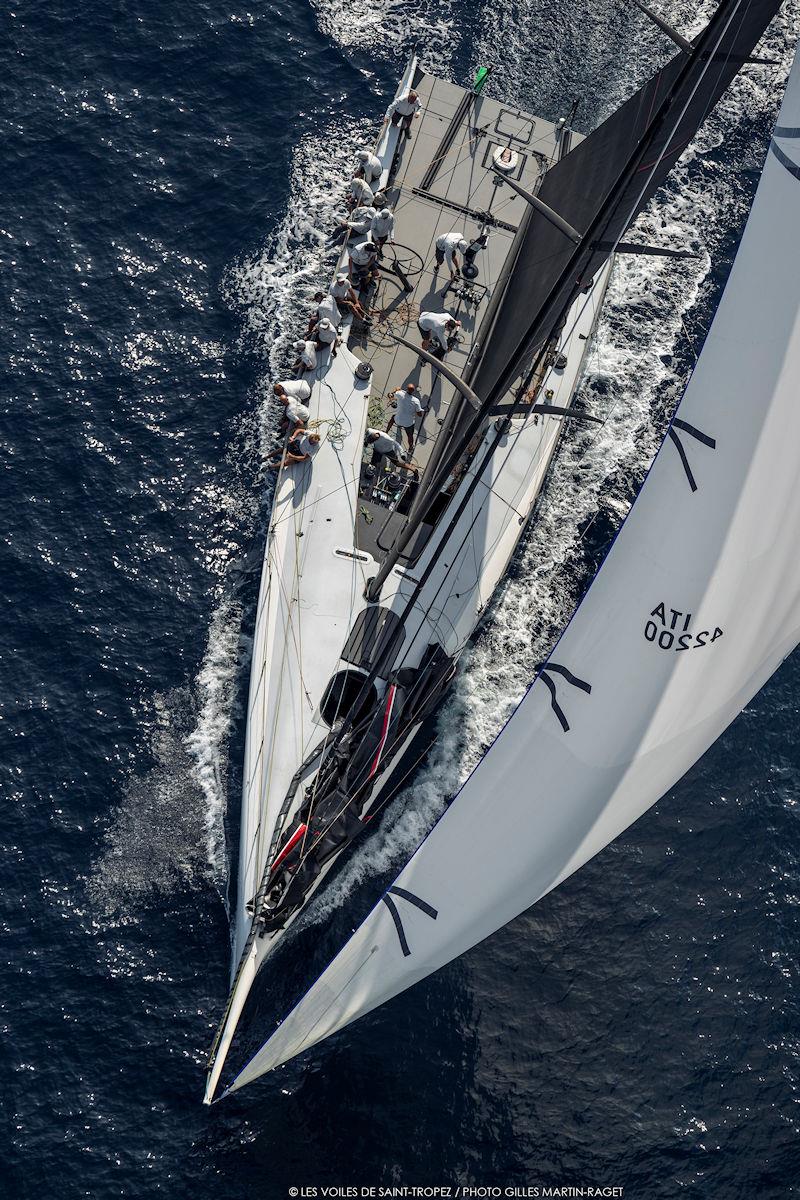 Dario Ferrari's 75ft former Maxi 75 at Les Voiles de Saint-Tropez photo copyright Gilles Martin-Raget / www.martin-raget.com taken at Société Nautique de Saint-Tropez and featuring the Maxi class