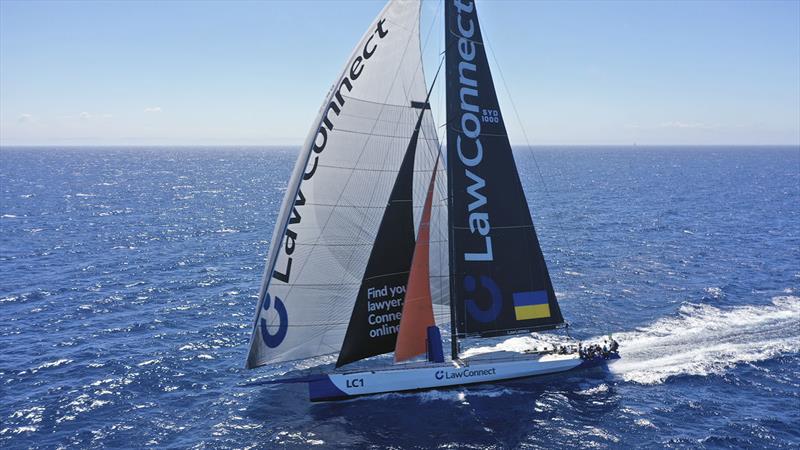 Drone images of LawConnect powering along in the 2022 Sydney to Hobart race - photo © LawConnect