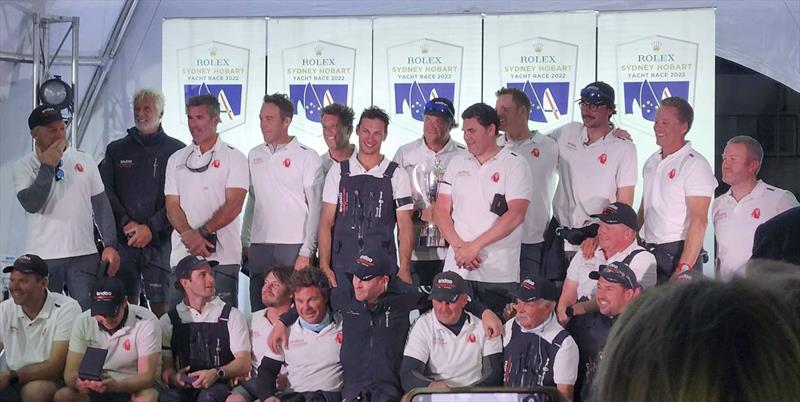 andoo Comanche win the 2022 Sydney to Hobart race photo copyright Clayton Reading taken at Cruising Yacht Club of Australia and featuring the Maxi class
