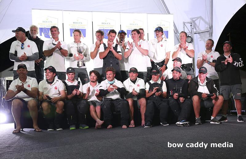 The andoo Comanche team at the dockside presentation photo copyright Bow Caddy Media taken at Cruising Yacht Club of Australia and featuring the Maxi class