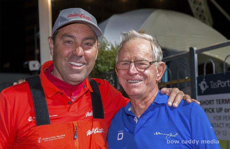 Skipper of Hamilton Island Wild Oats, Mark Richards, and Peter Harburg, Owner of Black Jack photo copyright Bow Caddy Media taken at Cruising Yacht Club of Australia and featuring the Maxi class
