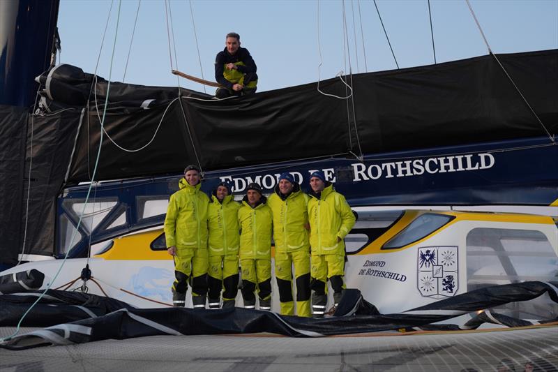 Crew - Maxi Edmund de Rothschild commences Jules Verne Trophy, Sunday Feb 12, 2023 from Ushant - photo © E. Stichelbaut 