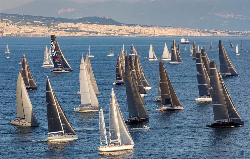 Maxi fleet sets sail on the 2022 Regata dei Tre Golfi, the offshore race of the IMA Maxi Europeans - photo © IMA / Studio Borlenghi