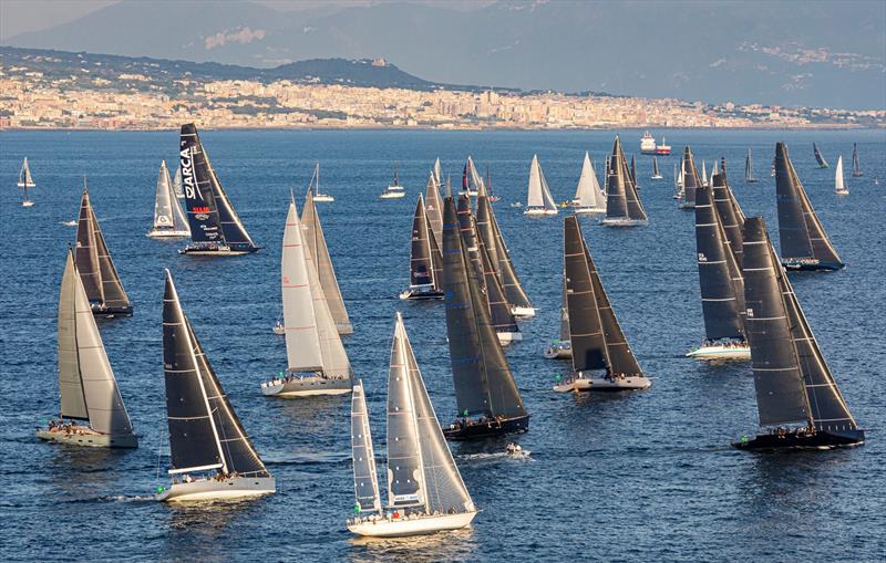 Maxi fleet sets sail on the 2022 Regata dei Tre Golfi, the offshore race of the IMA Maxi Europeans - photo © IMA / Studio Borlenghi