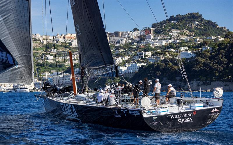 Arca SGR approaches the Regata dei Tre Golfi finish in 2022. Photo:  photo copyright IMA / Studio Borlenghi taken at Circolo del Remo e della Vela Italia and featuring the Maxi class