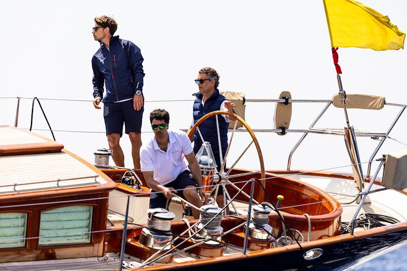 PalmaVela Day 1: Guillaume de Montalier at the helm of Atalante today with skipper Romain Mouchel left photo copyright SailingShots by Maria Muiña taken at Real Club Náutico de Palma and featuring the Maxi class