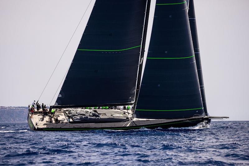 PalmaVela Day 3: Francesco de Santis' Southern Wind 100 Morgana has recruited several former Capricorno crew, including tactician Flavio Favini photo copyright María Muiña / PalmaVela taken at Real Club Náutico de Palma and featuring the Maxi class