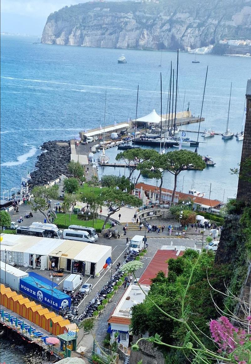 The maxi fleet is based in Sorrento's Marina Piccola for the IMA Maxi European Championship photo copyright James Boyd / IMA taken at Circolo del Remo e della Vela Italia and featuring the Maxi class