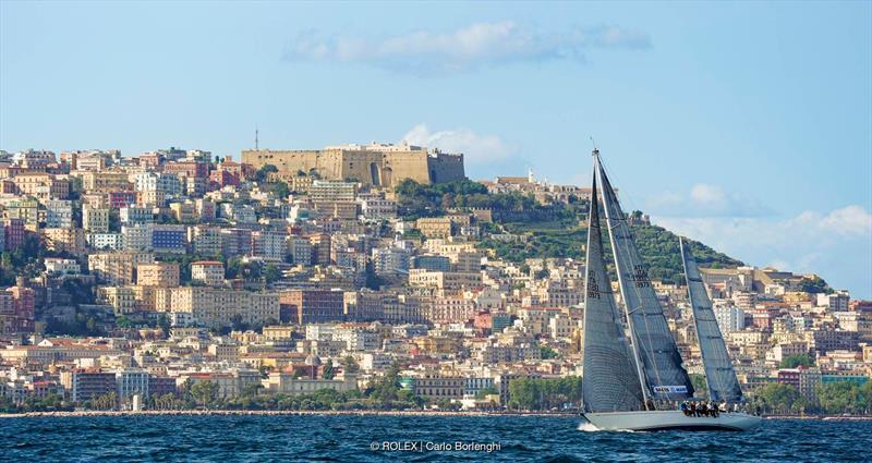 Giuseppe Puttini's Swan 65 ketch Shirlaf was last maxi to finish the Regata dei Tre Golfi, her time correcting out to leave her 13th in the maxi fleet photo copyright Rolex / Carlo Borlenghi taken at Circolo del Remo e della Vela Italia and featuring the Maxi class