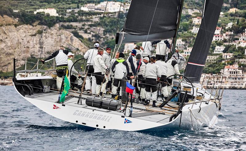 An all-star cast on Dario Ferrari's former Maxi 72 Cannonball includes former America's Cup helms Ed Baird and Italian hero Francesco de Angelis photo copyright Rolex / Carlo Borlenghi taken at Circolo del Remo e della Vela Italia and featuring the Maxi class