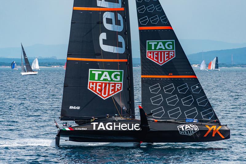 With a light forecast for the rest of the race, the sea breeze built enough to get Roberto Lacorte's Flying Nikka fully foiling - 151 Miglia-Trofeo Cetilar photo copyright Studio Taccolo taken at Yacht Club Punta Ala and featuring the Maxi class