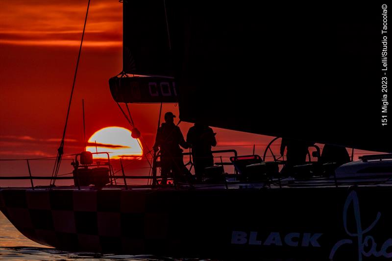 Sunset on board Black Jack during the 151 Miglia-Trofeo Cetilar - photo © Studio Taccola