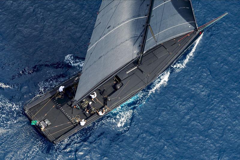 Sir Peter Ogden steers his 77ft Jethou off on the Rolex Giraglia offshore race photo copyright Rolex / Studio Borlenghi taken at Yacht Club Italiano and featuring the Maxi class