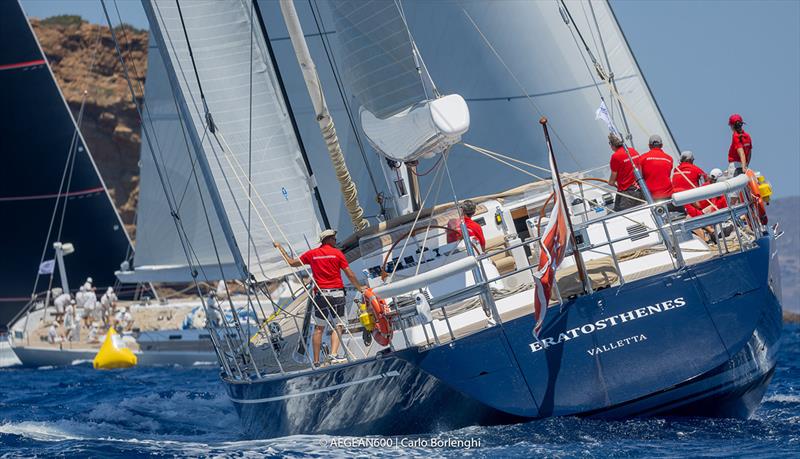 Built for round the world cruising, the Swan 112 Eratosthenes handled the gale force conditions well - Aegean 600 photo copyright Carlo Borlenghi taken at Hellenic Offshore Racing Club and featuring the Maxi class