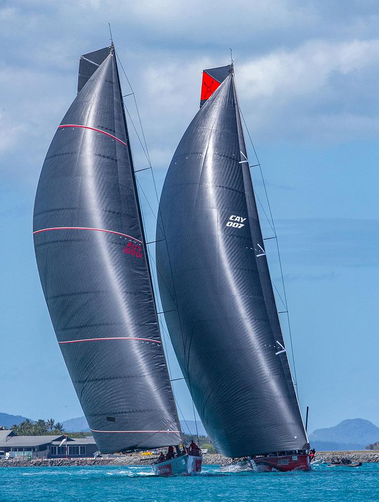 Despite the differences at the bottom, up top not all that different aloft on the North Sails powered maxis photo copyright Bow Caddy Media taken at Hamilton Island Yacht Club and featuring the Maxi class