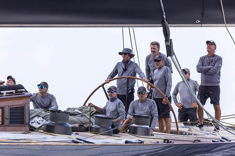 Niklas Zennström at the helm of Svea with his afterguard including Steve Hayles and Bouwe Bekking - Maxi Yacht Rolex Cup - photo © IMA / Studio Borlenghi